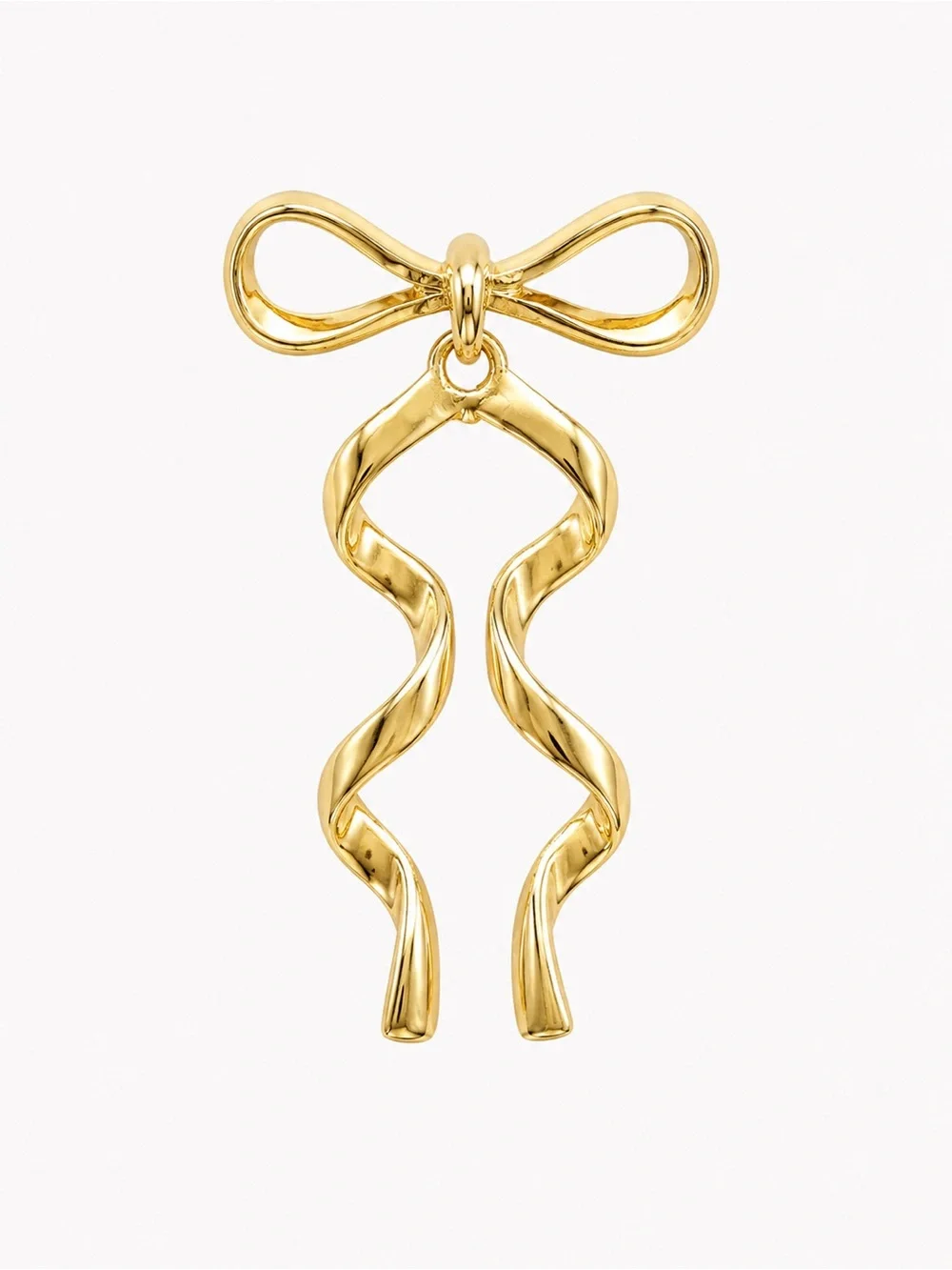 NEW Gold Tone Bow Ribbon Drop Earrings Coquette Statement Dangle Earrings